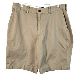 Lands' End Traditional Fit Shorts Men's 32 Khaki Chino Summer Preppy Coastal